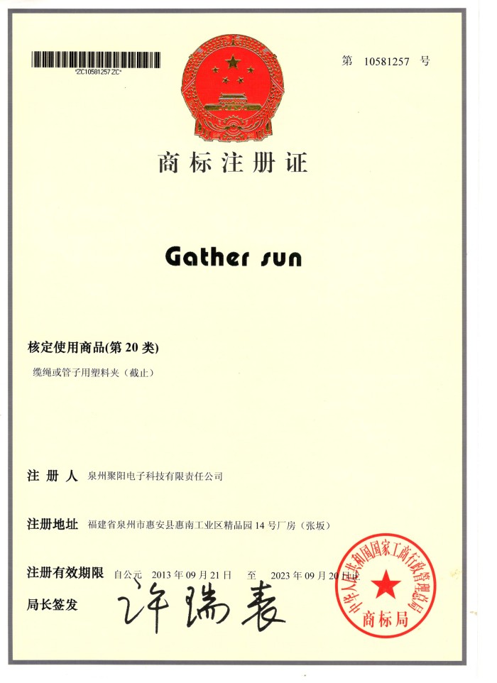 商标注册证 第20类
